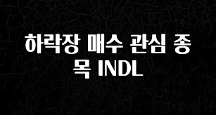 우리도 이렇게 하자 하락장 매수 관심 종목 INDL 좋은 정보