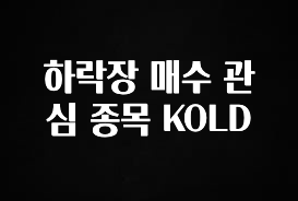 추가소식은 꼭 확인하자 하락장 매수 관심 종목 KOLD 클릭해보세요
