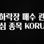 주목 하락장 매수 관심 종목 KORU 요약정리