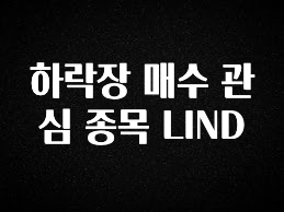 이정보美쳤다 하락장 매수 관심 종목 LIND 확인해보세요