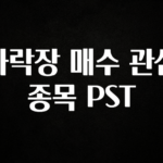 최저가로 모시는 하락장 매수 관심 종목 PST 관심이 뜨겁습니다