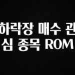 오늘 추천드려야 할 하락장 매수 관심 종목 ROM 알려드립니다