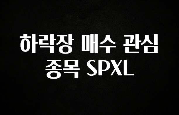 추가정보 하락장 매수 관심 종목 SPXL 기억하세요