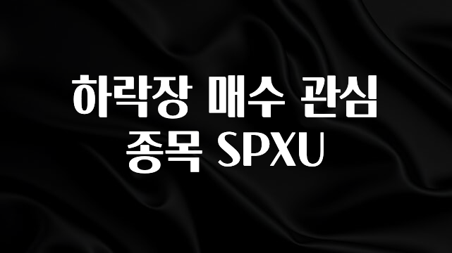 최다 검색한 하락장 매수 관심 종목 SPXU 정직하게 소개해보겠습니다