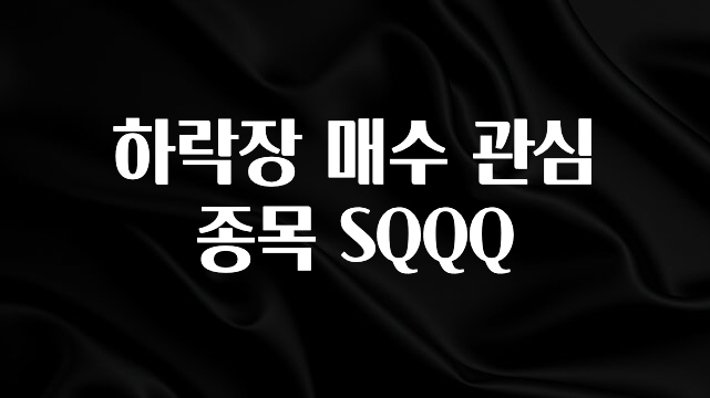 별다섯개 하락장 매수 관심 종목 SQQQ 요약정리