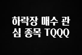 진심이 담긴 하락장 매수 관심 종목 TQQQ 잠깐 확인해보세요