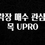 설레는 이유는 “이거” 하락장 매수 관심 종목 UPRO 관심이 뜨겁습니다