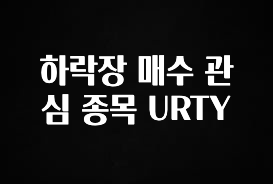 기다렸던 정보 하락장 매수 관심 종목 URTY 실사용 후기