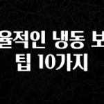 바로 확인가능한 효율적인 냉동 보관 팁 10가지 리뷰 해보겠습니다