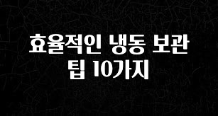 바로 확인가능한 효율적인 냉동 보관 팁 10가지 리뷰 해보겠습니다